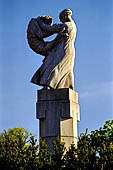 Oslo, Norway. Vigeland Park. Sculptures of the bridge, woman fighting small lizard, ca. 1930. Granite. 